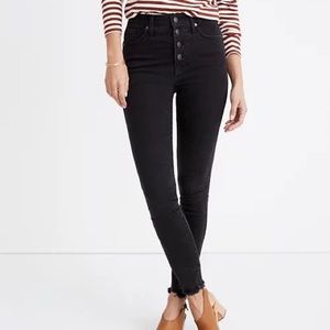 Madewell 9” High-Rise Skinny 26 Raw Hem Button Fly